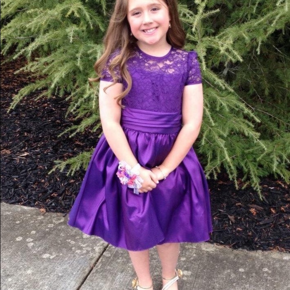 Gorgeous purple satin lace top dress